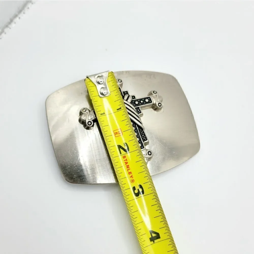 Vintage Silver Cross belt buckle
